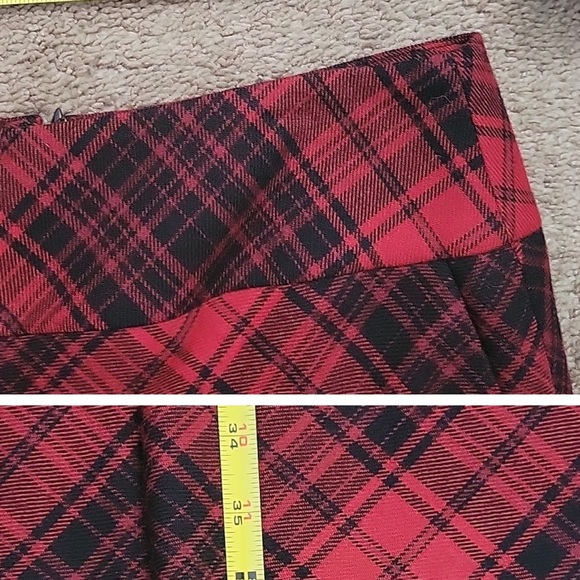 Talbots extra long red plaid skirt size 4 - Picture 5 of 5